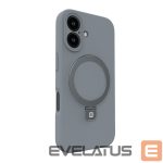 Aizmugurējais vāciņš Evelatus Apple iPhone 16 Premium Magsafe with Stand Soft Touch Silicone Case Silver