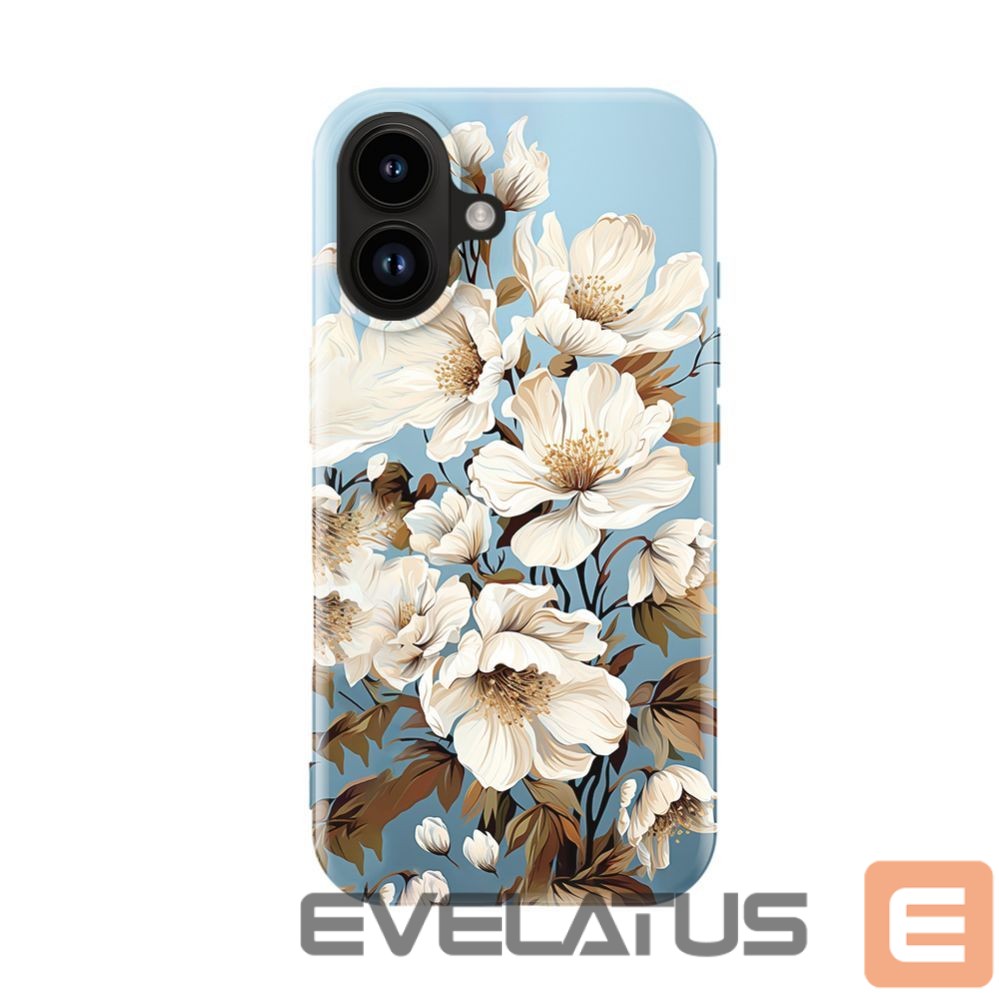 Aizmugurējais vāciņš Evelatus Apple iPhone 16 Slim Shell with Magsafe customized print design Flower Blue