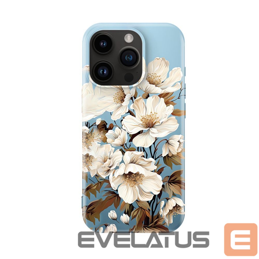 Aizmugurējais vāciņš Evelatus Apple iPhone 16 Pro Max Slim Shell with Magsafe customized print design Flower Blue