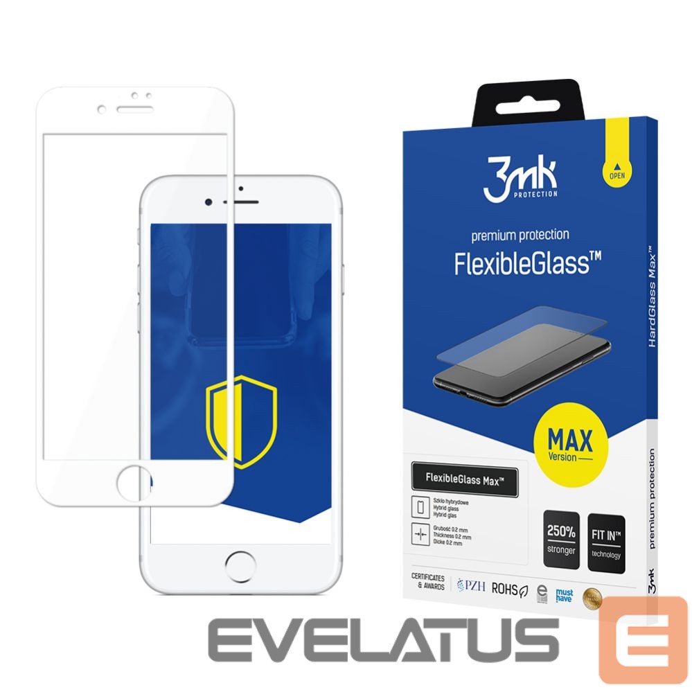 Aizsargstikls 3MK Apple iPhone 7/8 Plus White FlexibleGlass Max