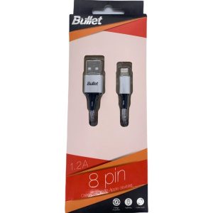 Kabelis -  BULLET Eight pin - USB 1m, 2.4A White