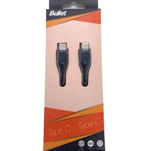 Kabelis -  BULLET Type C - Type C 1m, 2.4A Black