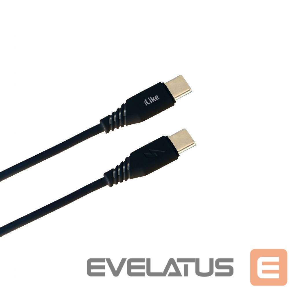 Kabelis iLike iLike Evelatus Charging Cable Type-C to Type-C CTT01 Black