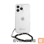 Aizmugurējais vāciņš Guess Apple iPhone 13 Pro PC Script and Black Pearls Case Transparent