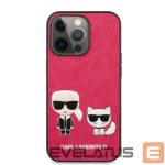 Aizmugurējais vāciņš Karl Lagerfeld Apple iPhone 13 Pro  Choupette PU Leather Case Fuchsia