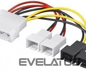 Kabelis Goobay  93632 Power cable/adapter for PC fans; 5.25 inch male to fan 2x 12 V/2x 5 V, 0.15 m 