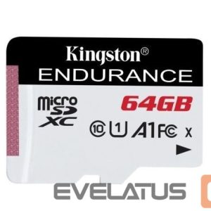 Atmiņas kartes Kingston  Endurance UHS-I U1 64 GB, micro SDXC, Flash memory class 10
