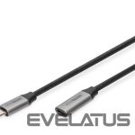 Kabelis Digitus  USB-C/M to USB-C/F Extension Cable 	DB-300230-010-S USB-C jack, USB C, plug, Black, 1 m 