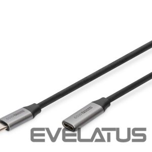 Kabelis Digitus  USB-C/M to USB-C/F Extension Cable 	DB-300230-010-S USB-C jack, USB C, plug, Black, 1 m 