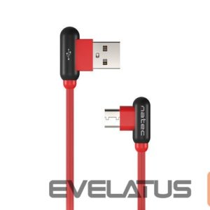 Kabelis Natec  Prati, Angled USB Type C to Type A Cable 1m, Red 