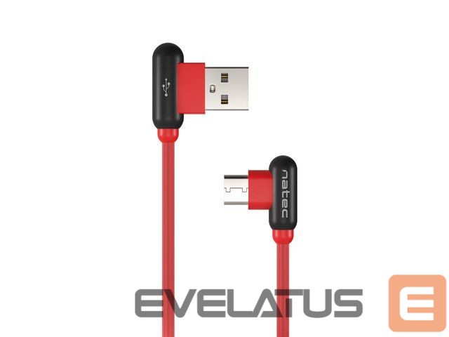Kabelis Natec Prati, Angled USB Type C to Type A Cable 1m, Red