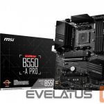 Pamatplate Intel procesorsiem MSI  B550-A PRO Processor family AMD, Processor socket AM4, DDR4 DIMM, Memory slots 4, Supported hard disk drive interfaces 	SATA, M.2, Number of SATA connectors 6, Chipset AMD B550, ATX 