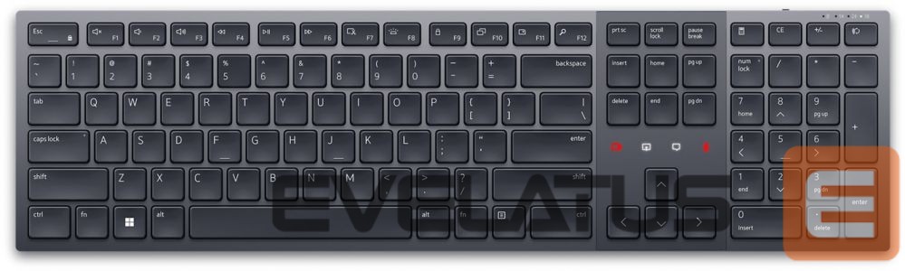 Datora tastatūra Dell Premier Collaboration Keyboard KB900 Wireless, US International, Graphite