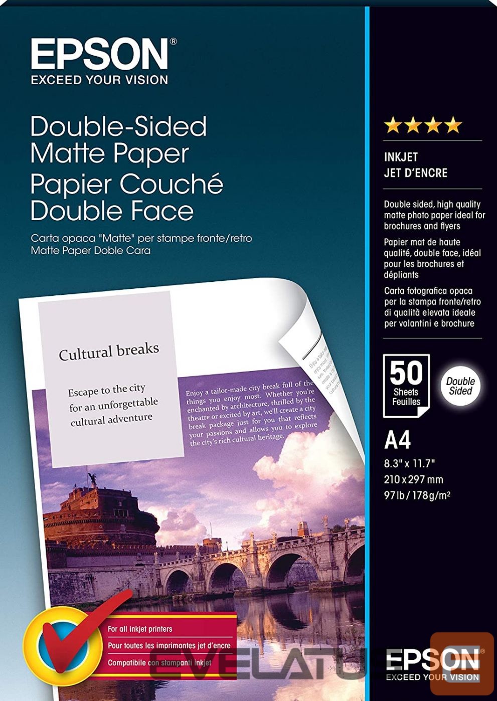 Biroja piederumi EPSON Double Sided Matte Paper - A4 - 50 Sheets A4