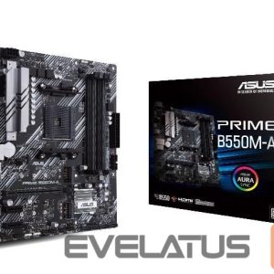 Pamatplate AMD procesorsiem Asus  Mainboard||AMD B550|SAM4|MicroATX|Memory DDR4|Memory slots 4|2xPCI-Express 3.0 1x|1xPCI-Express 4.0 16x|2xM.2|1x15pin D-sub|1xDVI-D|1xHDMI|6xUSB 3.2|1xPS/2|1xRJ45|3xAudio port|PRIMEB550M-A 