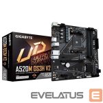 Pamatplate AMD procesorsiem Gigabyte  Mainboard||AMD A520|SAM4|Micro-ATX|Memory DDR4|Memory slots 4|1xPCI-Express 3.0 1x|1xPCI-Express 3.0 16x|1xM.2|1xHDMI|1xDisplayPort|2xUSB 2.0|4xUSB 3.2|1xPS/2|1xRJ45|3xAudio port|A520MDS3HV2 
