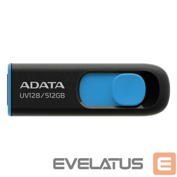 Zibatmiņa ADATA MEMORY DRIVE FLASH USB3 512GB/BLK/BLUE AUV128-512G-RBE