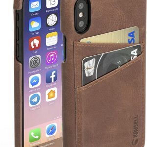 Maciņš universāla grāmata Krusell Apple Sunne 2 Card Cover Apple iPhone X vintage cognac (61104) 