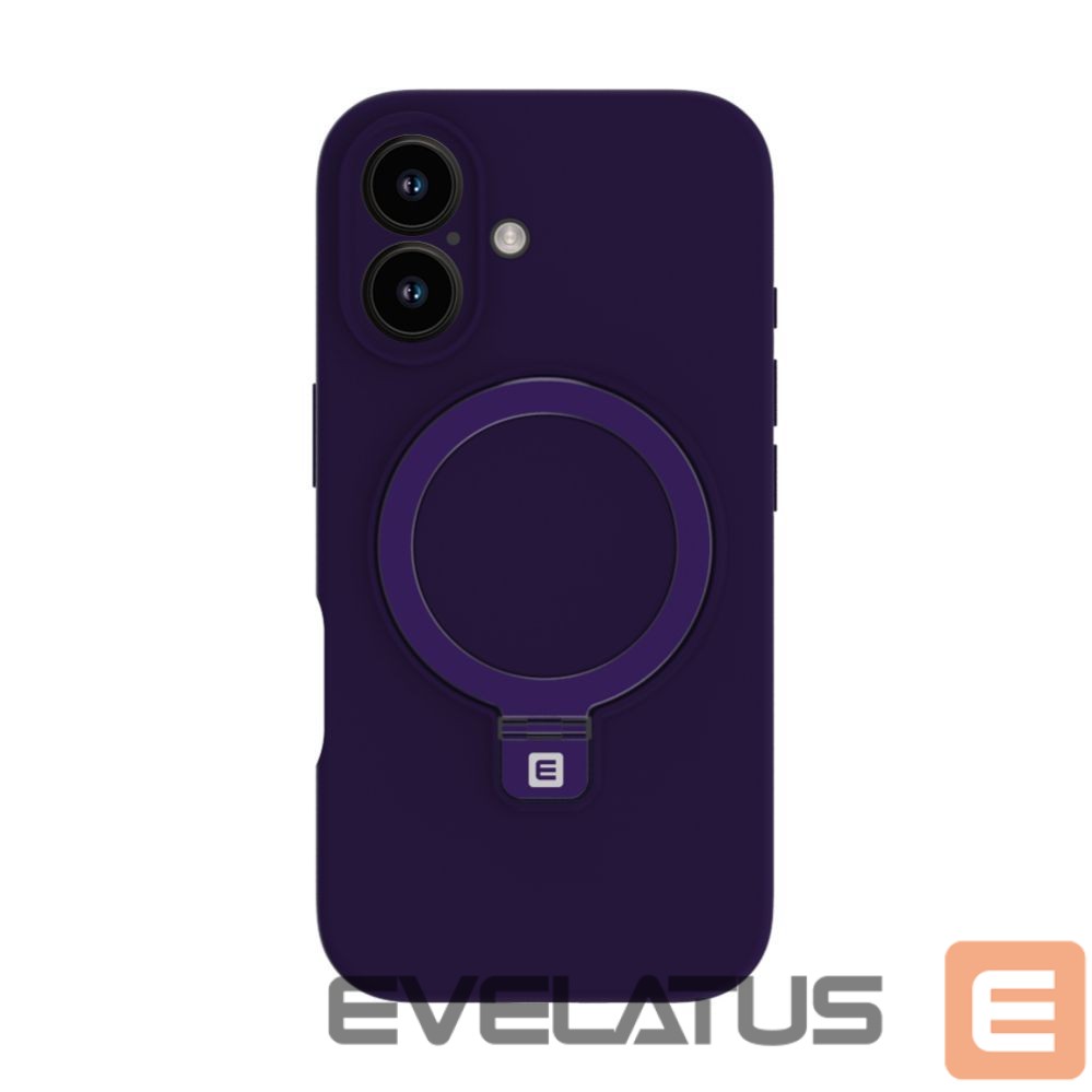 Aizmugurējais vāciņš Evelatus Apple iPhone 16 Premium Magsafe with Stand Soft Touch Silicone Case Purple