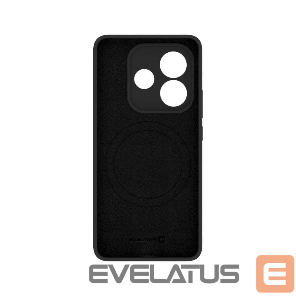 Aizmugurējais vāciņš Evelatus Xiaomi Redmi Note 14 Premium Magnetic Soft Touch Silicone Case Black