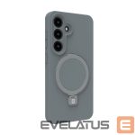 Aizmugurējais vāciņš Evelatus Samsung Galaxy S25 Premium Magnetic with Stand Soft Touch Silicone Case Silver