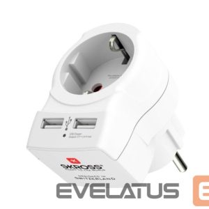 Parveidotājs Skross  In-line socket + USB White