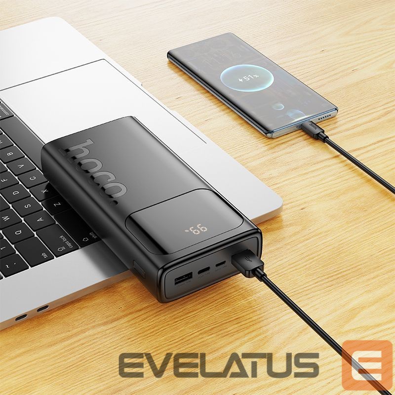 Ārējais akumulators Hoco J144A Hymn power bank(30000mAh) SB-A1/USB-A2: 5V/2A USB-C/Micro: 5V/2A Black