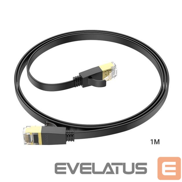 Kabelis Hoco US07 General pure copper flat network cable(L=1M) Black