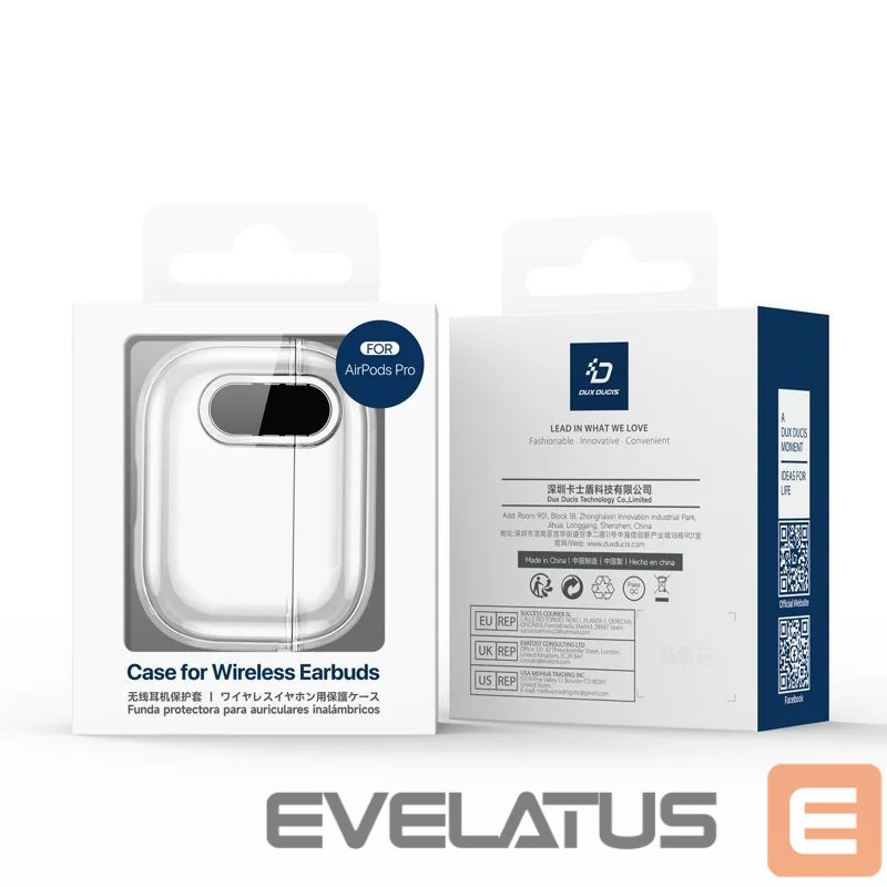 Maciņš austiņām Dux Ducis Apple AirPods 4 PECL Series PC+TPU Cover with Hook Pink