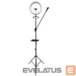 Gredzena turētājs iLike  S12 LED Selfie 31cm Ring Light Lamp + Tripod Stand 2.1m + Shelf & 3x phone / Mic Holder Black