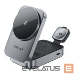 Bezvadu lādētājs Acefast  E22 Desktop 3-in-1 Wireless Chargingholder Metal Grey