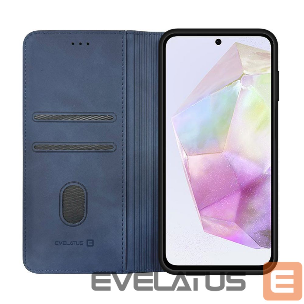 Atveramie maciņi Evelatus Samsung Galaxy A35 Book Case Folio Dark Blue