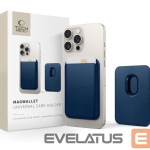 Maciņš universāla kabata Tech-Protect Universal MAGWALLET MAGSAFE UNIVERSAL MAGNETIC CARD HOLDER Navy Blue
