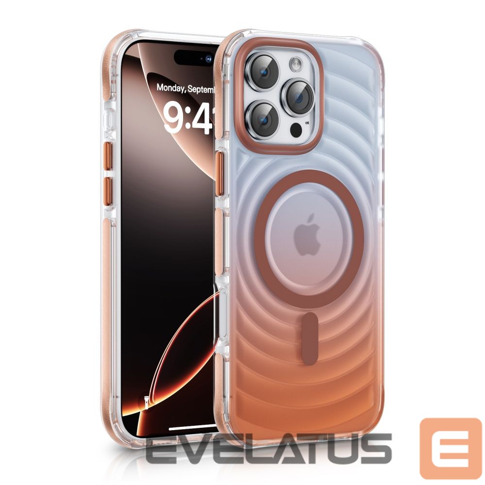 Aizmugurējais vāciņš Evelatus Apple iPhone 15 Pro EchoWave Clear MagSafe Pink