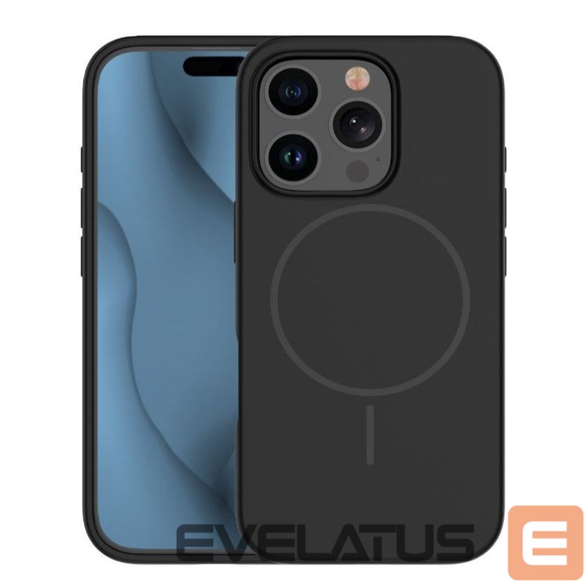 Aizmugurējais vāciņš iLike Apple iPhone 15 Pro Soft Touch Silicone case With Magnetic Black