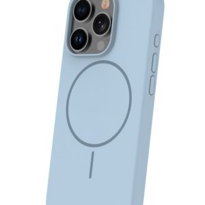 Aizmugurējais vāciņš iLike Apple iPhone 16 Pro Soft Touch Silicone case With Magnetic Light Blue