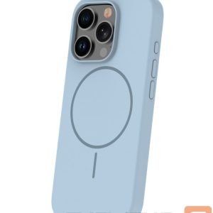 Aizmugurējais vāciņš iLike Apple iPhone 16 Pro Max Soft Touch Silicone case With Magnetic Light Blue
