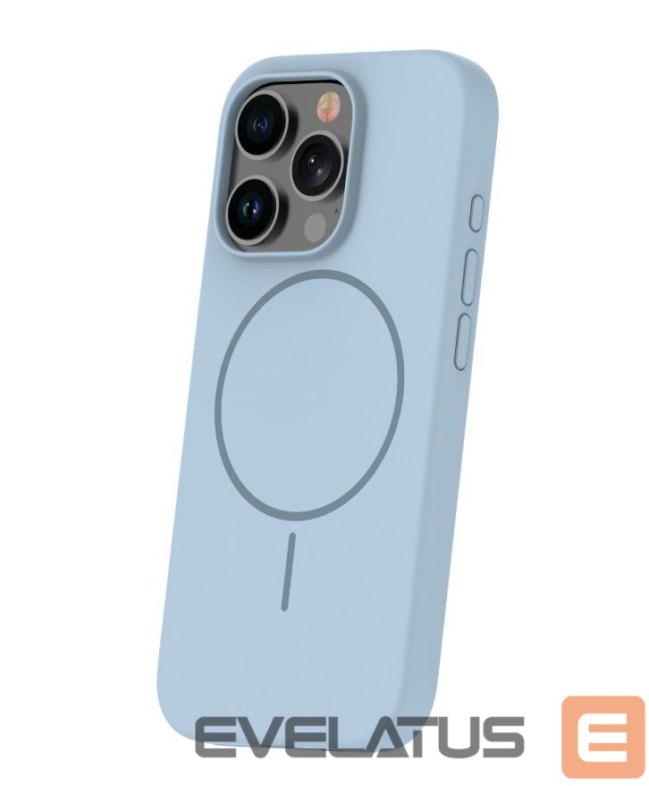 Aizmugurējais vāciņš iLike Apple iPhone 16 Pro Max Soft Touch Silicone case With Magnetic Light Blue