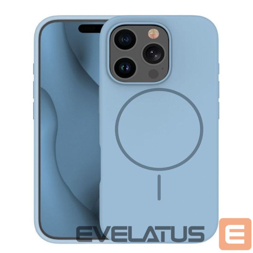 Aizmugurējais vāciņš iLike Apple iPhone 16 Pro Max Soft Touch Silicone case With Magnetic Light Blue
