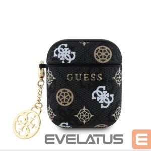 Maciņš austiņām Guess - AirPods 1/2 PU 4G Peony Charm Case Black