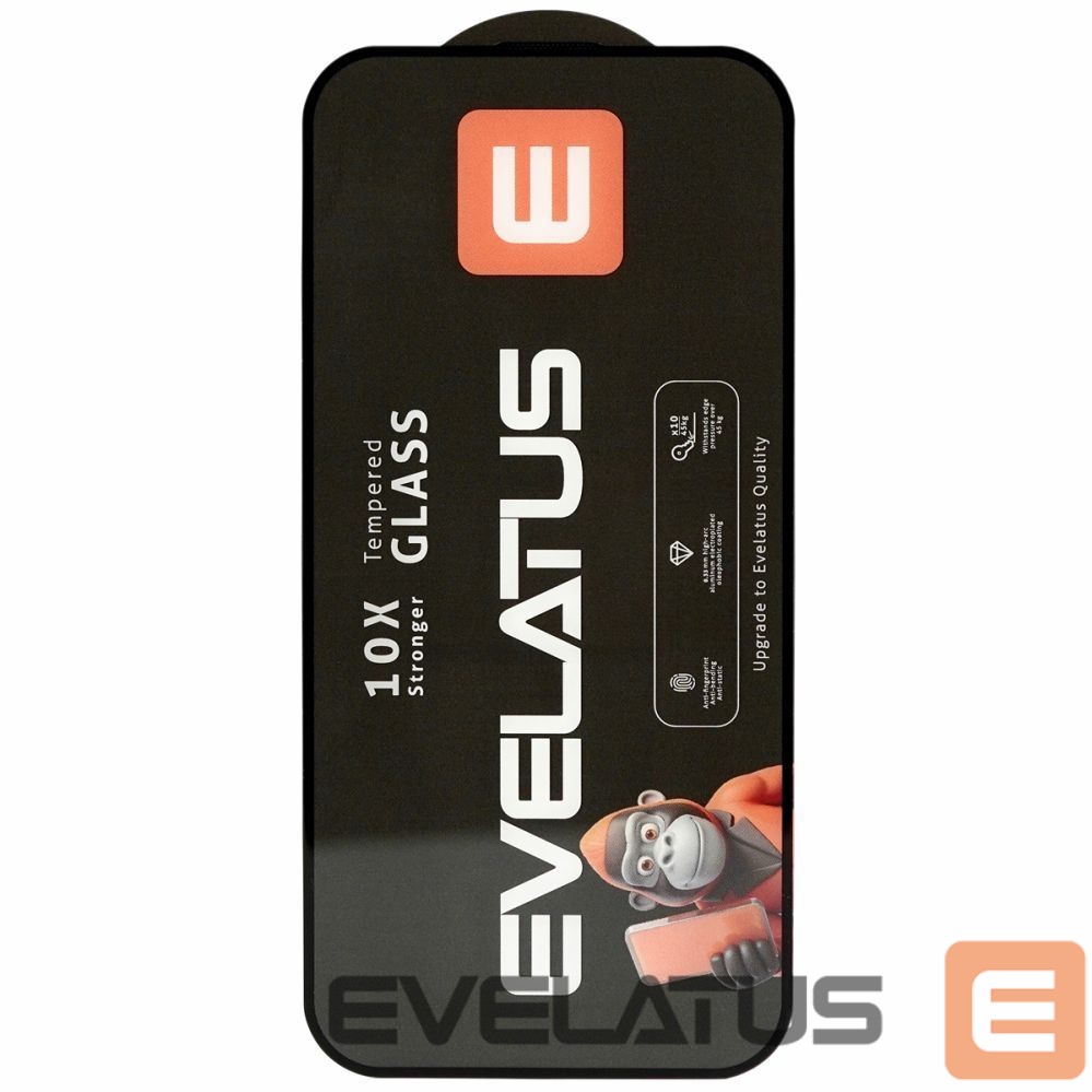 Protective glass Evelatus Apple iPhone 17 Pro Max Corning Gorilla Glass Anti-Static 3D Full Cover 10X Stronger