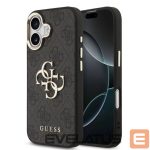 Aizmugurējais vāciņš Guess Apple iPhone 17 PU Leather 4G Metal Logo Gold Frame MagSafe Case Black