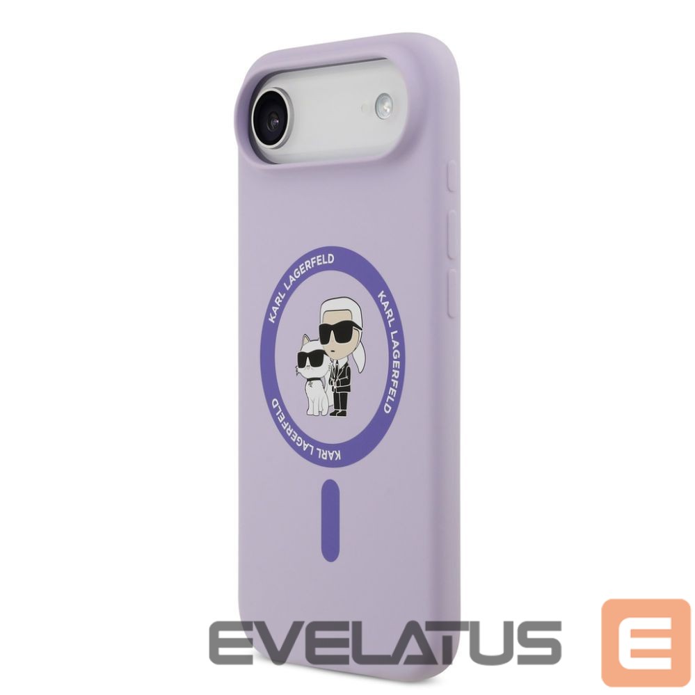 Aizmugurējais vāciņš Karl Lagerfeld Apple iPhone Air Liquid Silicone Karl and Choupette MagSafe Case Purple