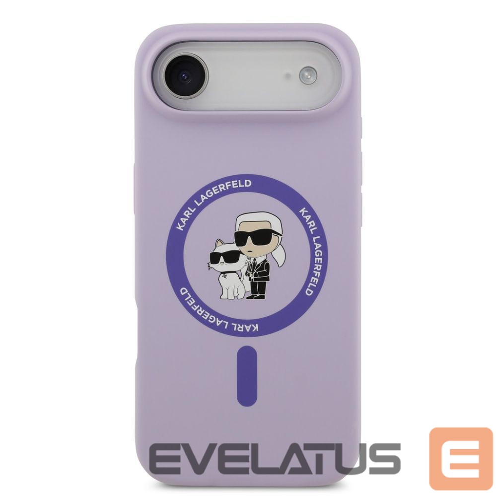 Aizmugurējais vāciņš Karl Lagerfeld Apple iPhone Air Liquid Silicone Karl and Choupette MagSafe Case Purple