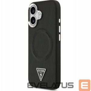 Aizmugurējais vāciņš Guess Apple iPhone 17 PU Leather Triangle Logo MagSafe Case Black