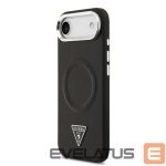 Aizmugurējais vāciņš Guess Apple iPhone Air PU Leather Triangle Logo MagSafe Case Black