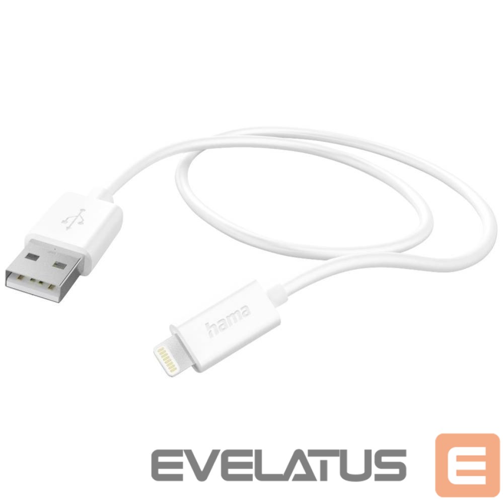 Kabelis Hama Charging Cable USB-A to Lightning 1m White