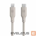 Kabelis Evelatus  Evelatus USB C to Lightning Silicone Cable 1.2M (MFI10CL) 60W / 20V3A Warm Gray