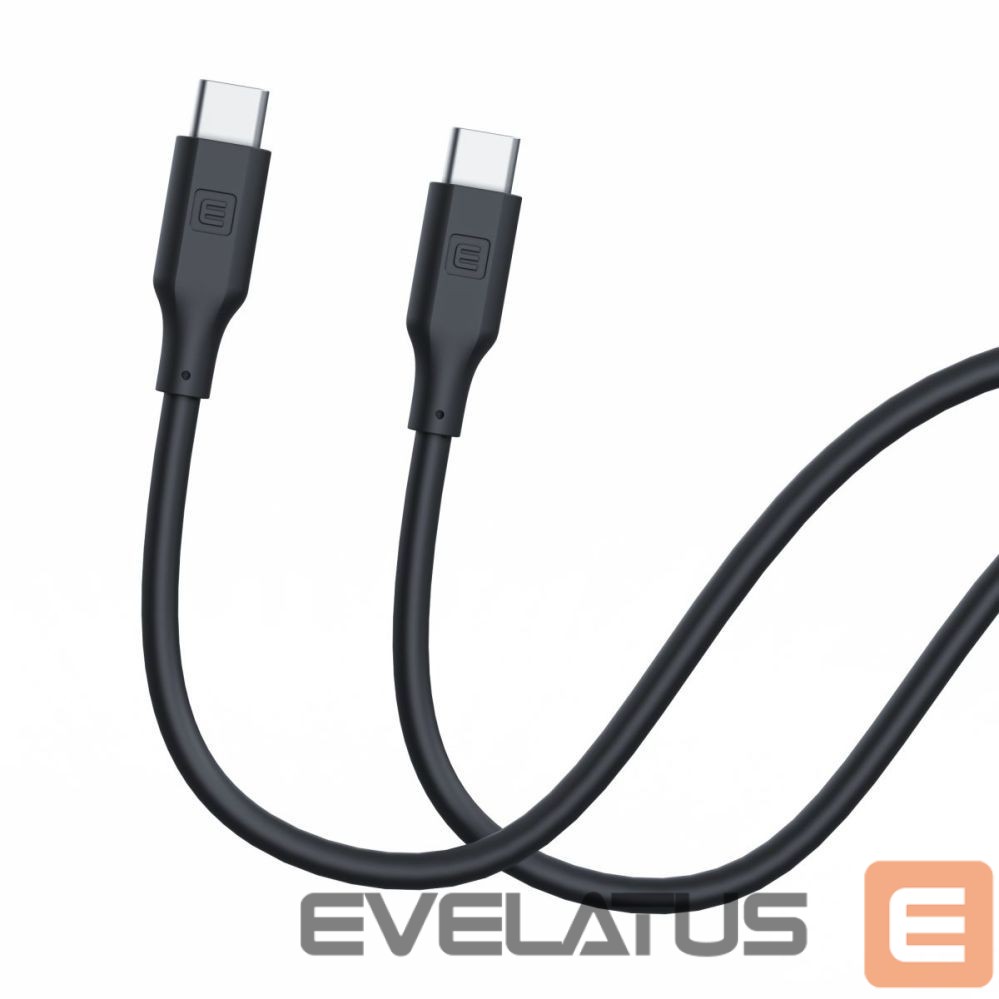 Kabelis Evelatus Evelatus USB C to USB C Silicone Cable 1.2M 60W / 20V3A Black