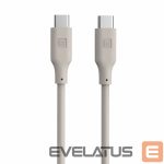 Kabelis Evelatus  Evelatus USB C to USB C Silicone Cable 1.2M 60W / 20V3A Warm Gray